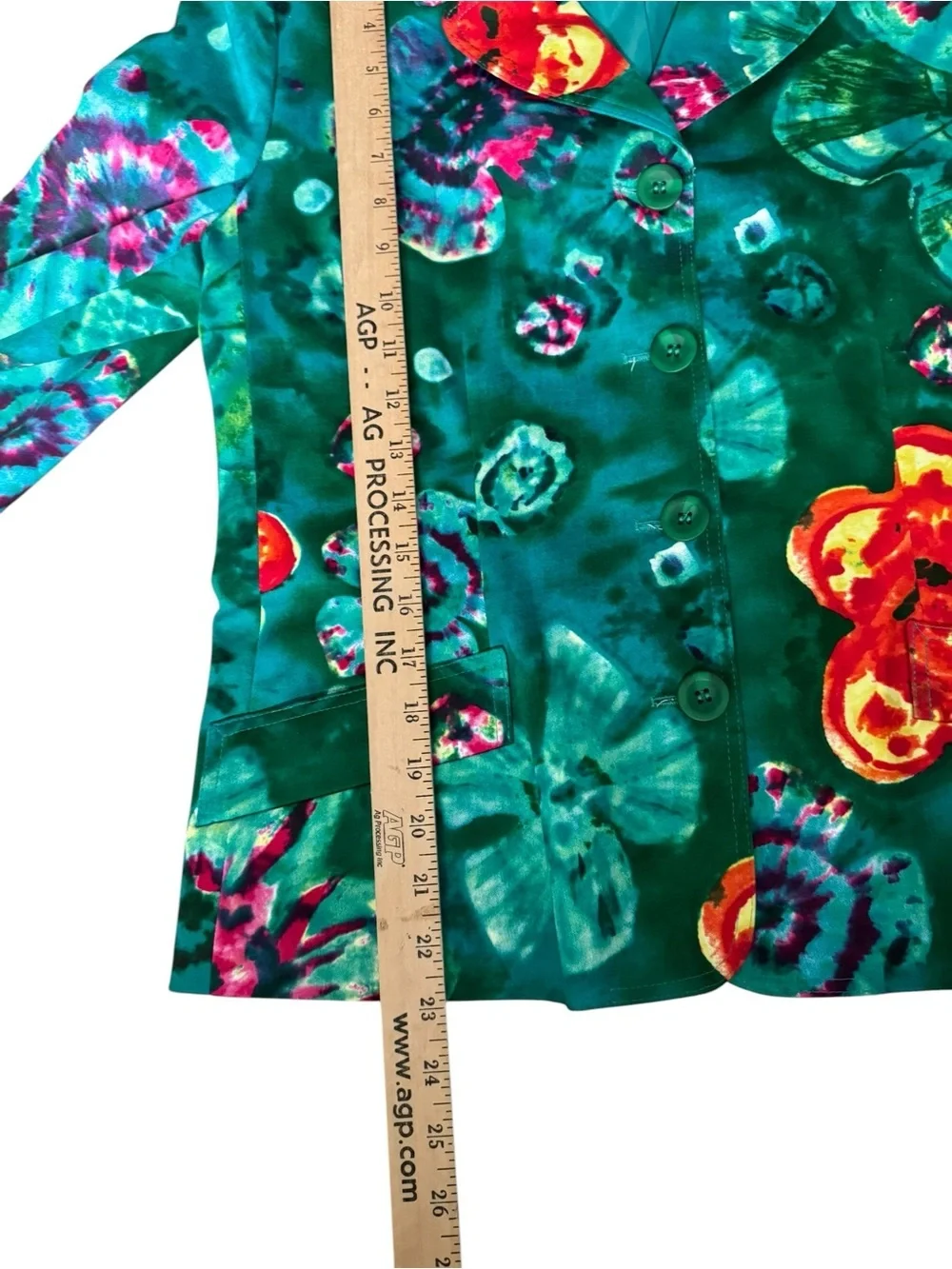 Harvé Benard Floral Blazer Jacket Size 10 Artsy Botanical Cotton Stretch Career